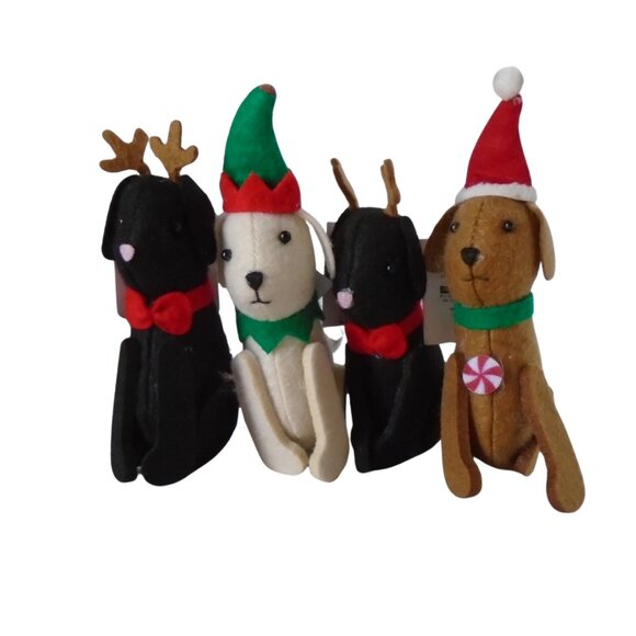 Felt Plush Dog Christmas Tree Ornaments and Decorations Assorted Sizes 7 Pieces - Picture 6 of 6